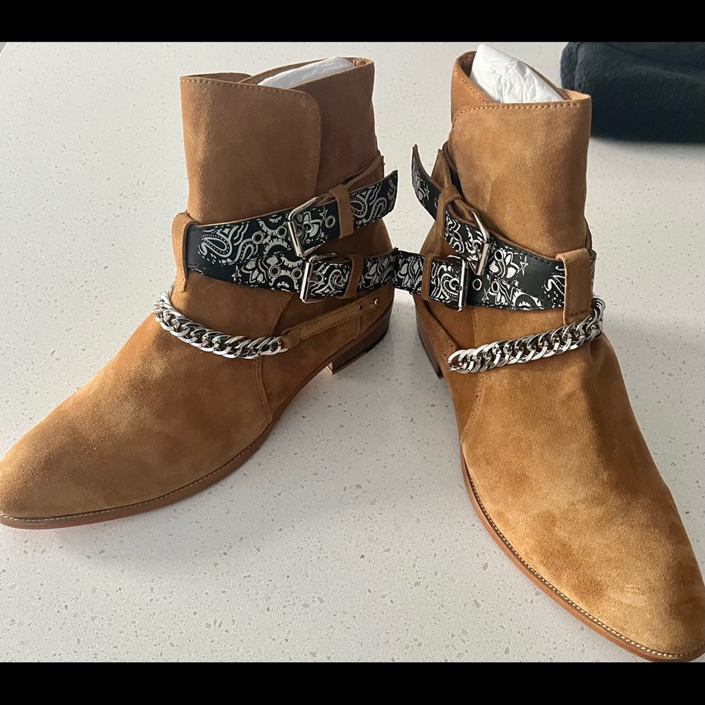 Genuine Leather Suede Buckle Ankle Knight Chelsea boots